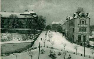 Фото зимової площі Жупанатської першої половини ХХ століття