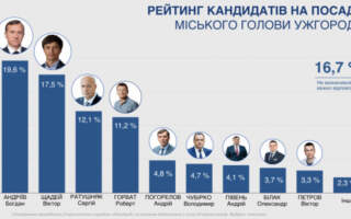 Андріїв – лідер, Щадей – другий, трійку замикає одіозний Ратушняк: рейтинг кандидатів на посаду мера Ужгорода
