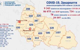 COVID-19: Найбільше хворих за минулу добу в Ужгороді та Виноградівщині