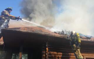 Фото/Відео пожежі в ресторані «Чарда»