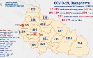 Коронавірус на Закарпатті: Знову більше 200 випадків