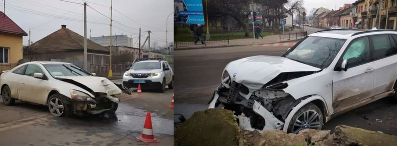 ФОТО. Ранкові ДТП в Ужгороді: Розбиті елітні автівки