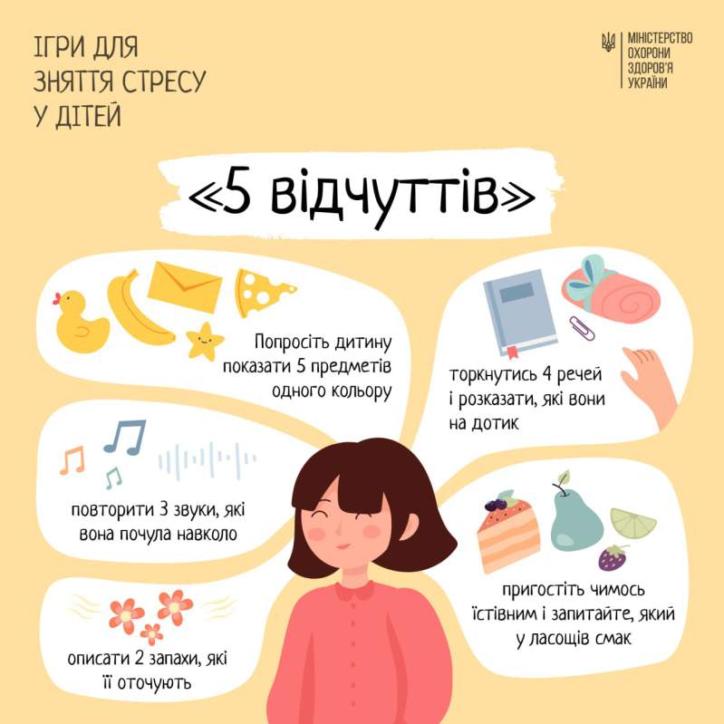 Вправи які допоможуть дитині впоратись зі стресом зрозумілою для них мовою, оприлюднили у МОЗ.